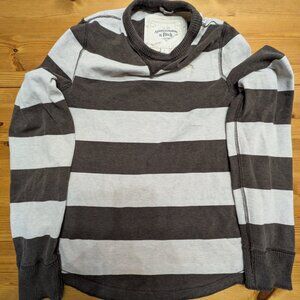 Abercrombie & Fitch Muscle Striped Long Sleeve Tee Black and Gray Size Large Y2K